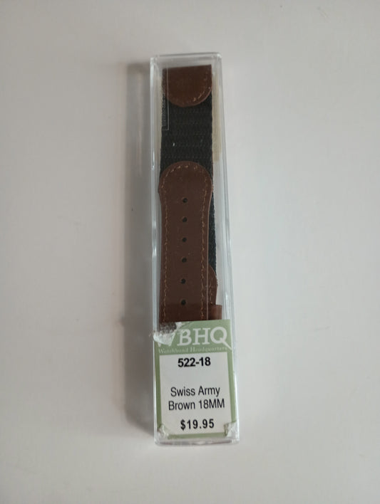 WBHQ SD Brown Swiss Army Womens Watch Strap Band 18MM