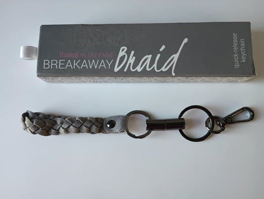 DAMSEL IN  DEFENSE Breakaway Braid Keychain Gunmetal Plated Brass Grey