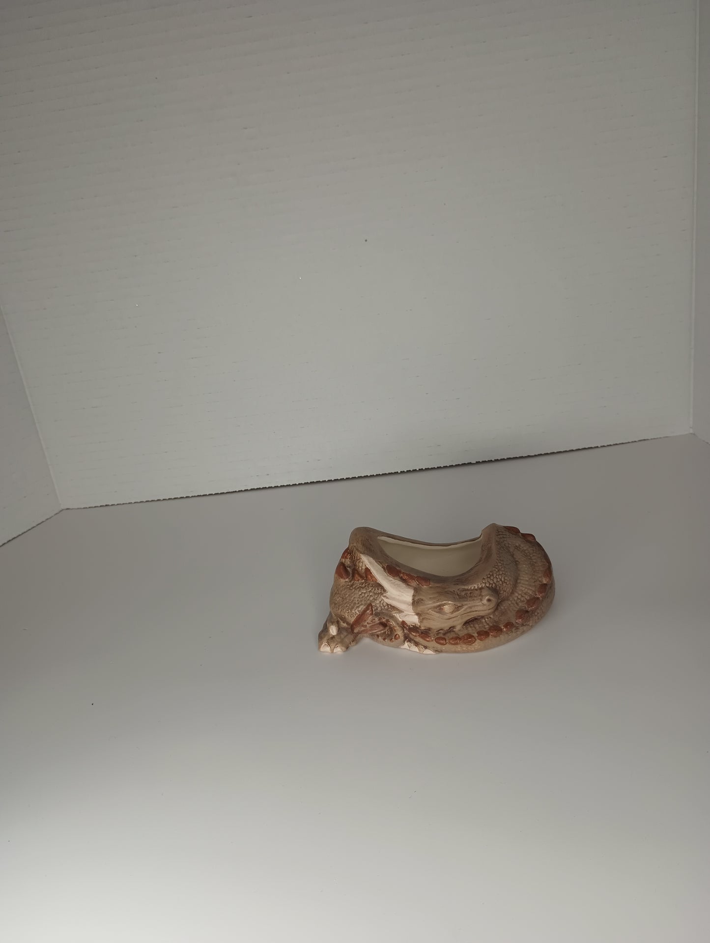 Handpainted Dragon Bowl Tan