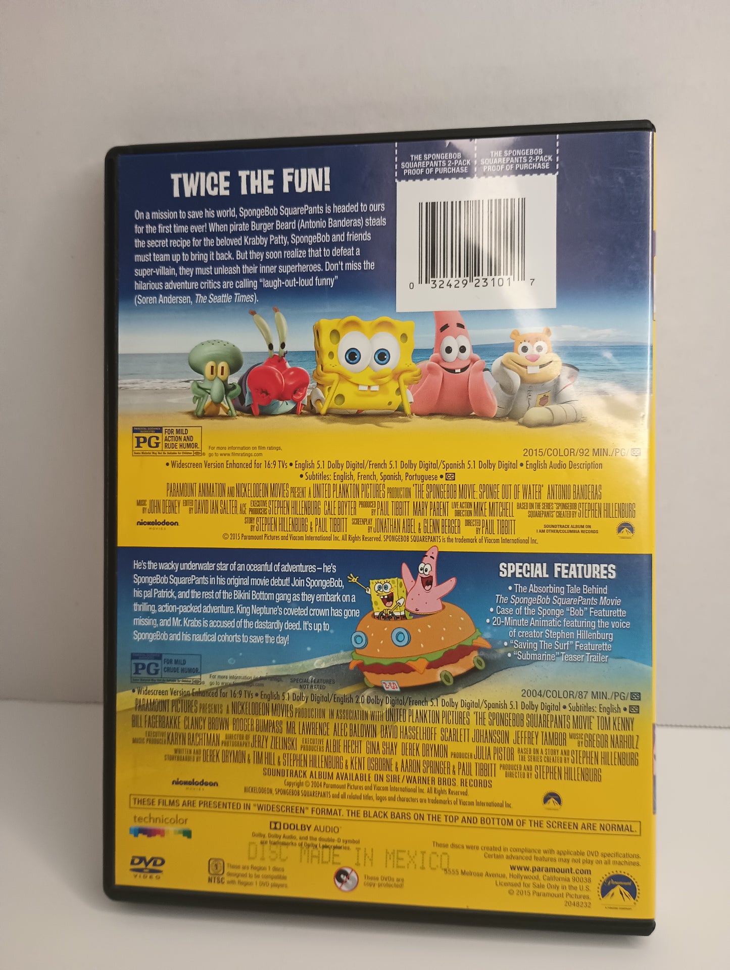 THE SPONGEBOB MOVIE COLLECTION DVD