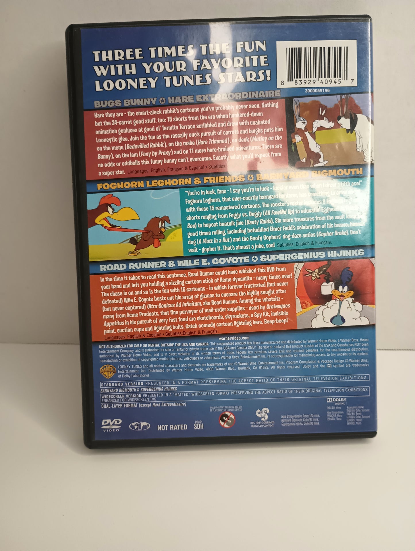 LOONEY TUNES SUPER STARS 45 CARTOON CLASSICS DVDS