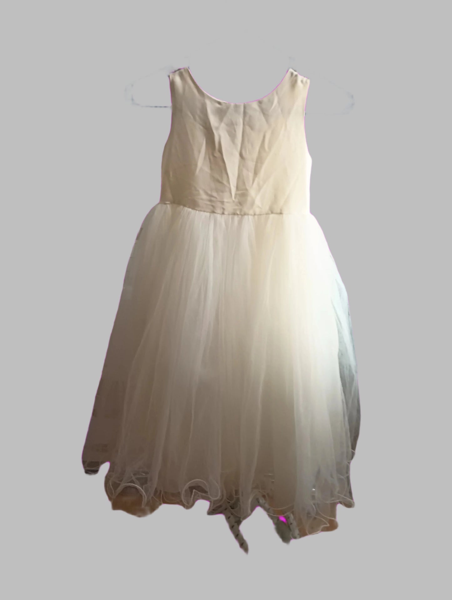 GIRLS LAYERED WHITE PARTY DRESS SIZE 8