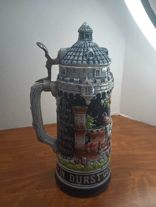 Vintage Original King Western Germany Beer Stein Collectible 11"