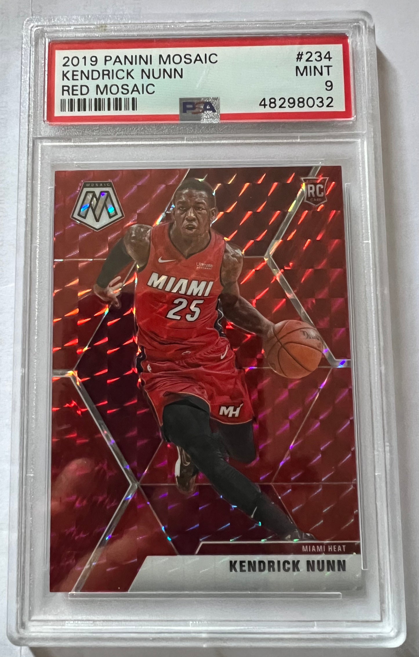 Kendrick Nunn Miami Heat #234 - 2019 Panini Mosaic Red PSA 9