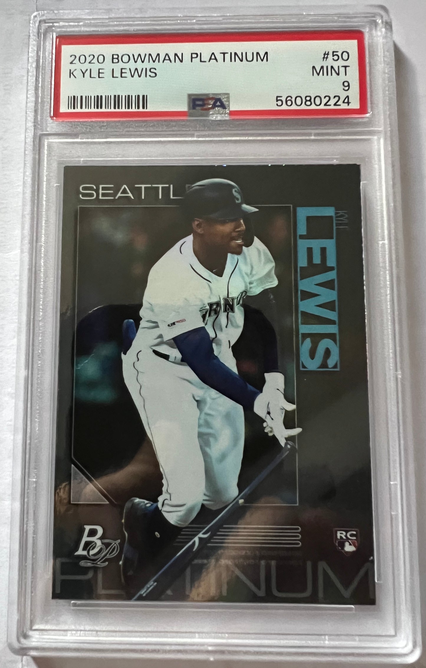 Kyle Lewis Seattle Mariners #50 - 2020 Bowman Platinum PSA 9