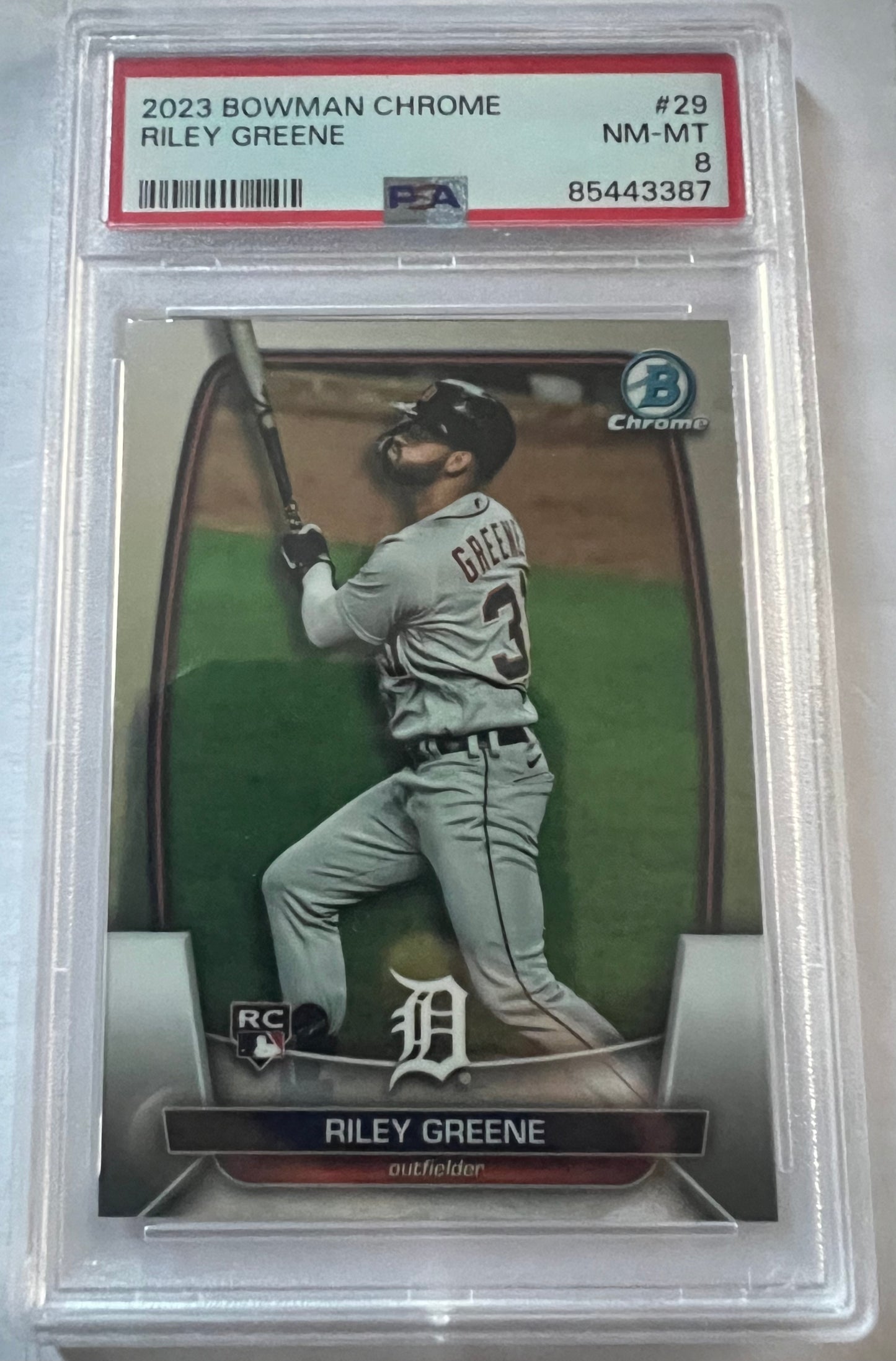 Riley Greene Detroit Tigers #29 - 2023 Bowman Chrome PSA 8