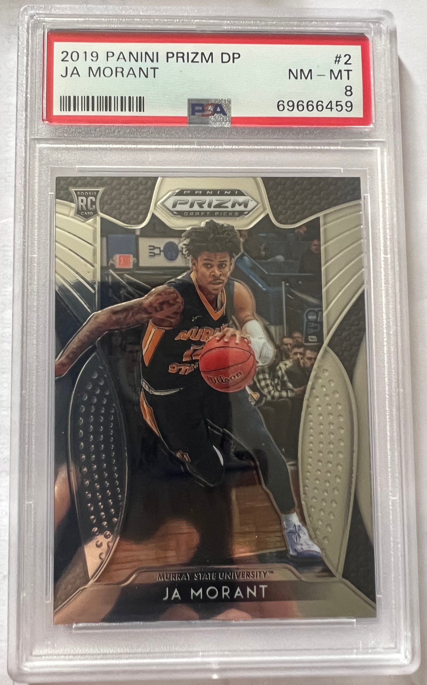 Ja Morant Murray State Racers #2 - 2019 Panini Prizm Draft Picks PSA 8