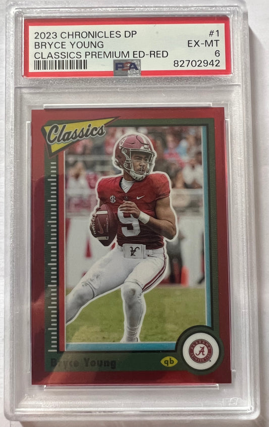 Bryce Young 94/149 Alabama Crimson Tide #1 - 2023 Chronicles DP Classics Premium-Red PSA 6