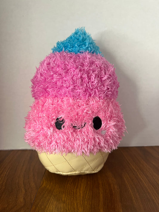 Fluffie Stuffiez Small Ice Cream Plush Purple Pink Blue Smile  Stuffed Toy Figure - 2023 MGA Entertainment