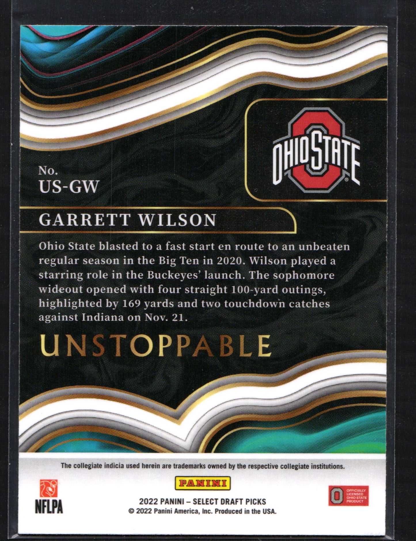 Garrett Wilson Ohio State Buckeyes #US-GW - 2022 Select Draft Picks