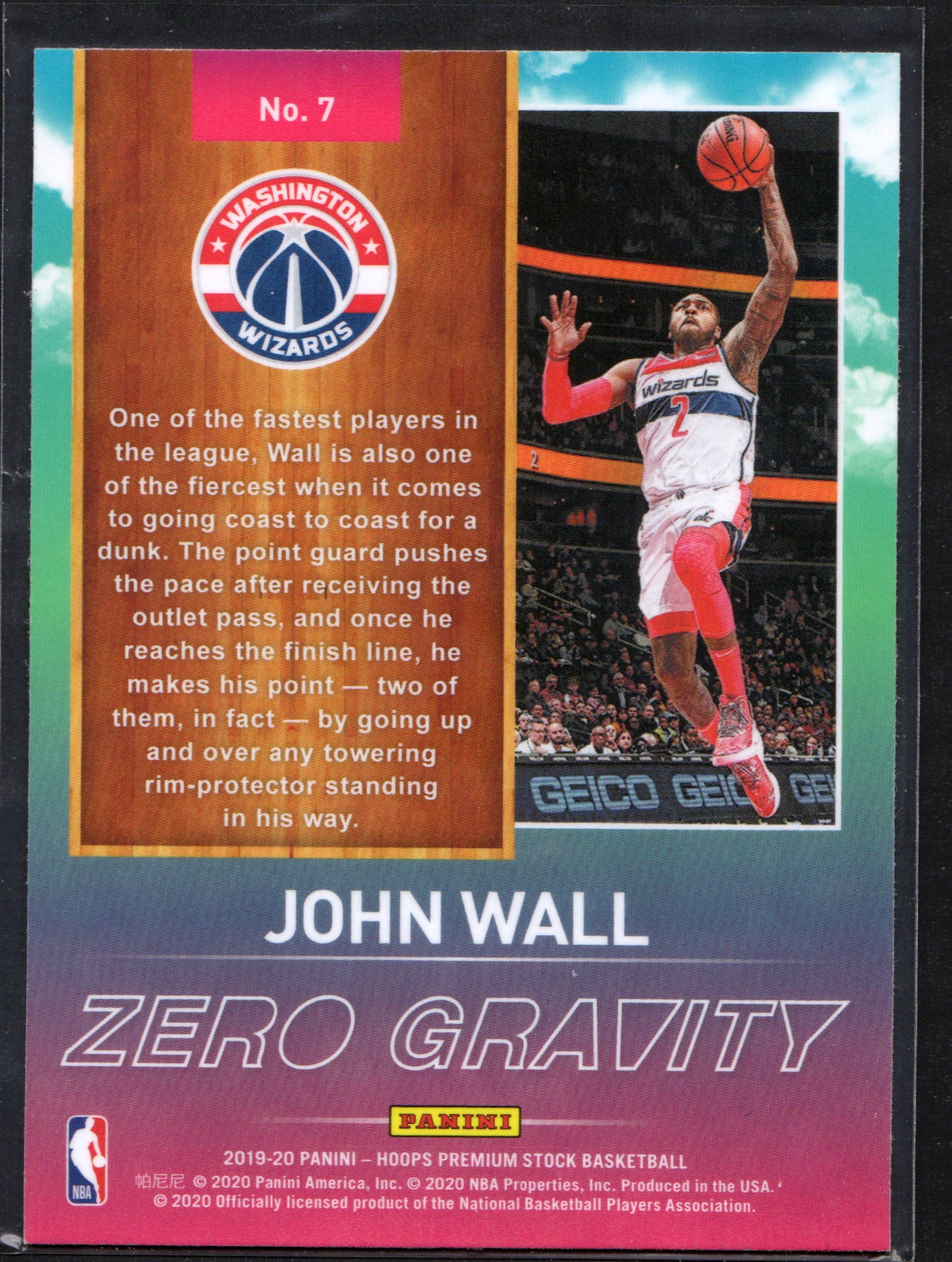 John Wall Washington Wizards #7 - 2019-20 Hoops Zero Gravity