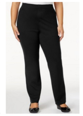 KAREN SCOTT Women's Comfort Waist Deep Black Classic Pants With Side Pockets Size 3X