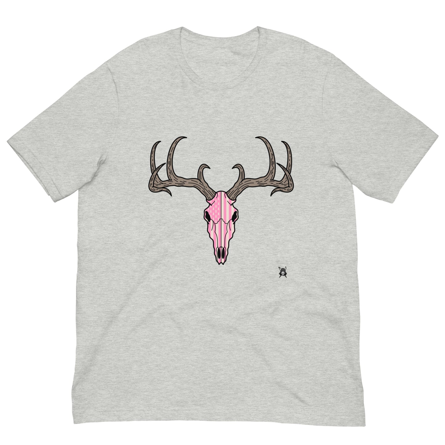 Deer Skull and Cancer USA Flag T-Shirt