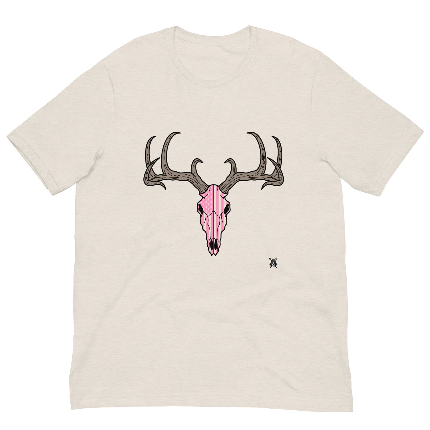 Deer Skull and Cancer USA Flag T-Shirt