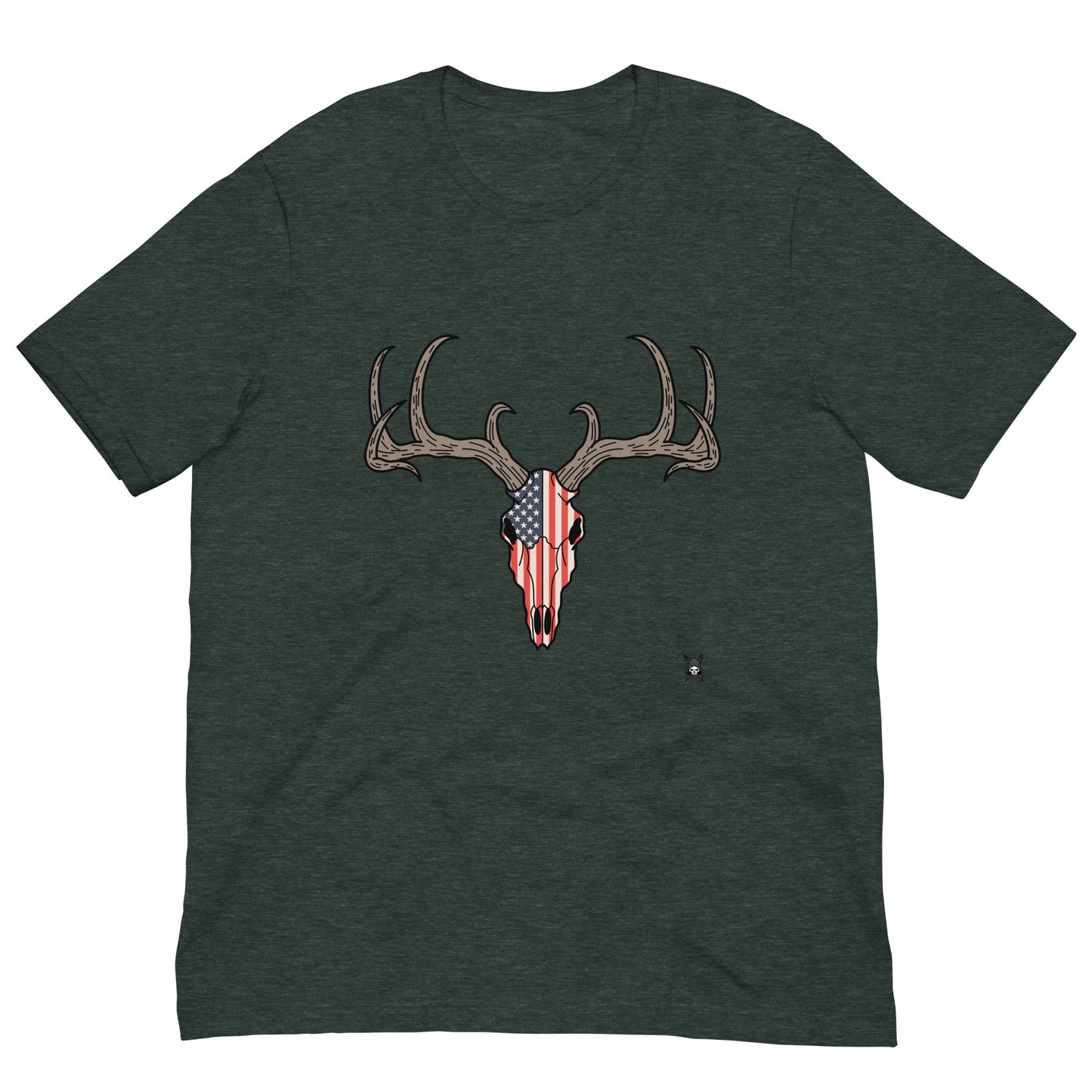 Deer Skull and USA Flag T-Shirt