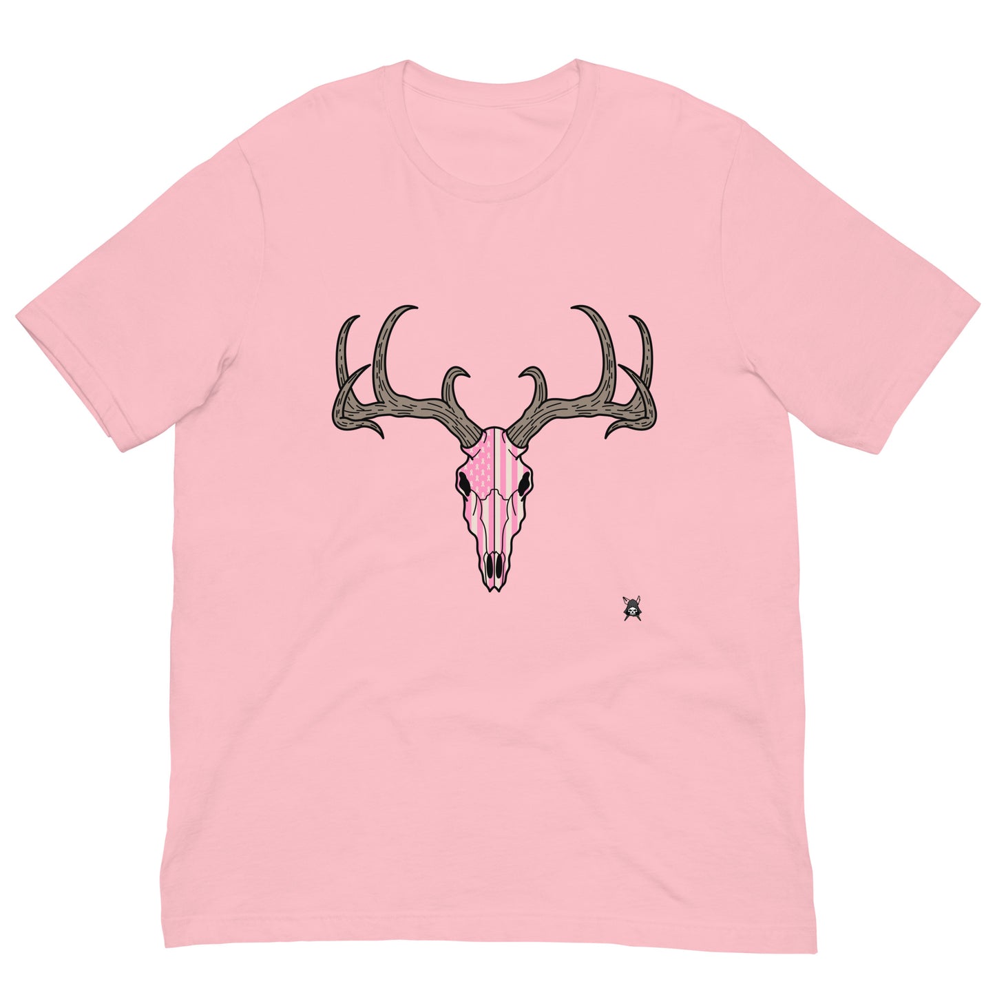 Deer Skull and Cancer USA Flag T-Shirt