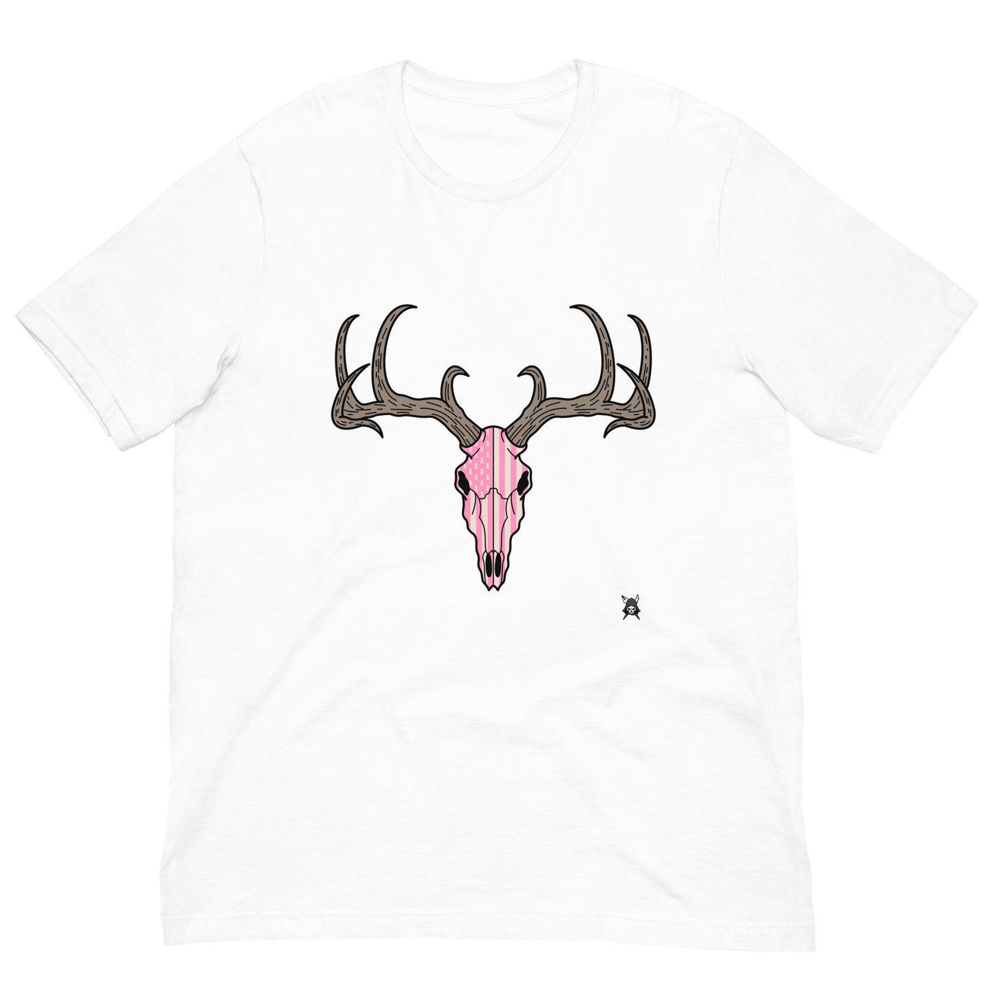 Deer Skull and Cancer USA Flag T-Shirt